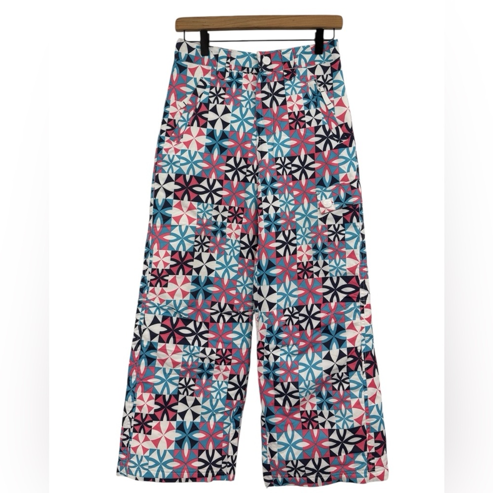 Slalom Youth 14/16 Insulated Ski Snow Pants Geometric Print Winter Pink Blue